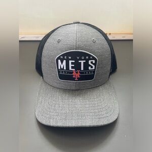 New York Mets '47 Brand Grey Mets Logo Trucker Adjustable Hat